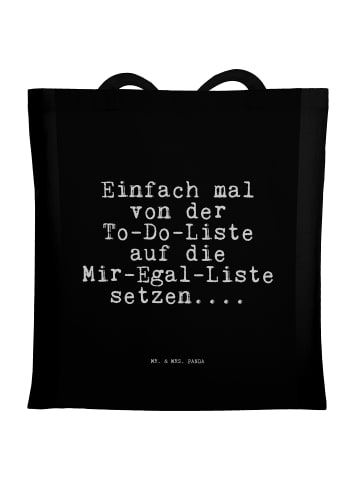 Mr. & Mrs. Panda Henkeltasche Einfach mal von der... mit Spruch in Schwarz