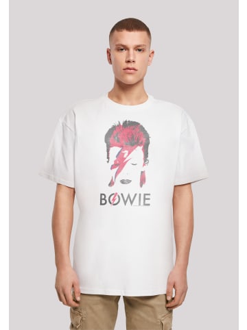 F4NT4STIC T-Shirt David Bowie Aladdin Sane Distressed in weiß