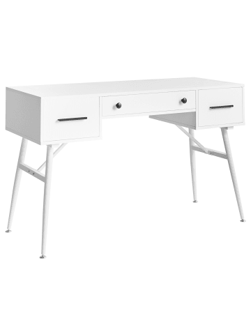 Beliani Schreibtisch MARFLA in Weiß/Schwarz - (W) 120 x (H) 76 x (L) 50 cm