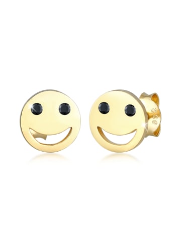 Elli Ohrringe 925 Sterling Silber mit Smiling Face, Smiling Face in Gold