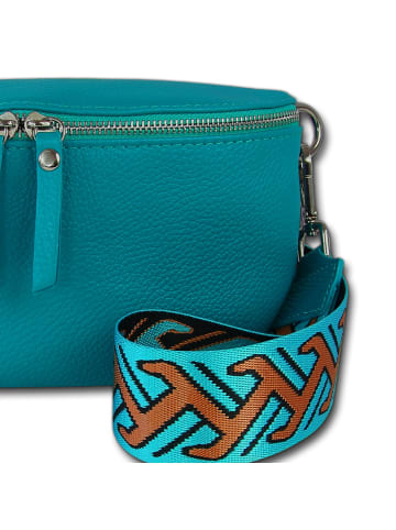 Florence Gürteltasche Leder türkis, mehrfarbig ca. 25cm