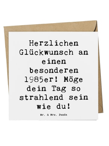 Mr. & Mrs. Panda Einladungskarte Spruch 1985 Geburtstag mit Spruch in Weiß