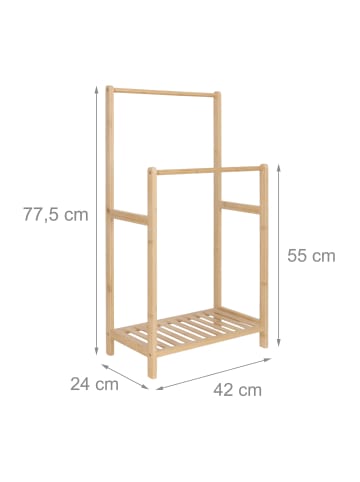 relaxdays Handtuchständer in Natur - (B)42 x (H)77,5 x (T)24 cm