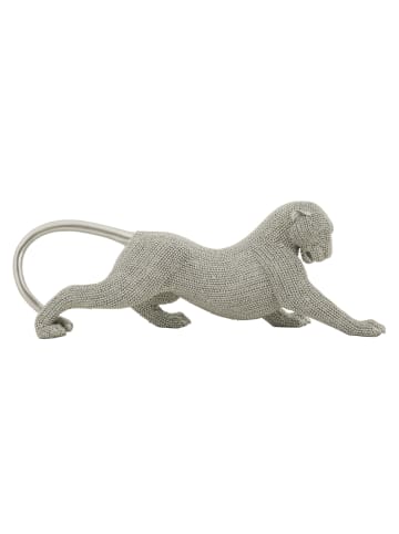 Mauro Ferretti Panther aus silbernem Kunstharz, 32 x 9 x 11 cm