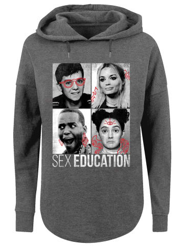 F4NT4STIC Oversized Hoodie Sex Education Class Photos Netflix TV Series in charcoal