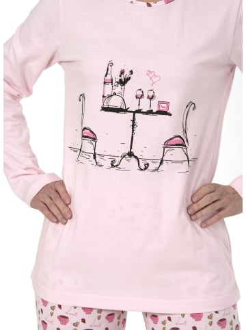 NORMANN Pyjama Schlafanzug lang - 44222 in rosa