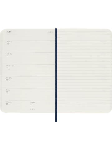 Moleskine 12 Monate Wochen Notizkalender 2024, Weicher Einband in Saphir