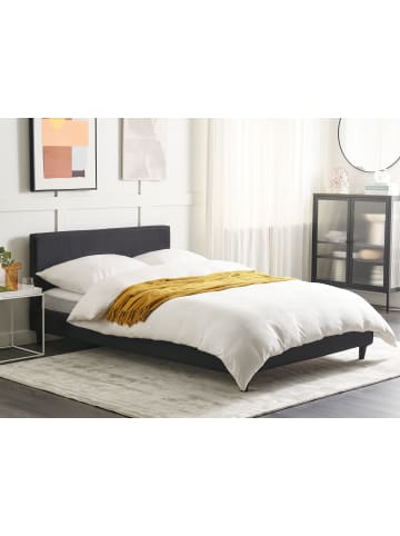 Beliani Doppelbett FITOU in Schwarz/Braun - (W) 150 x (H) 87 x (L) 214 cm
