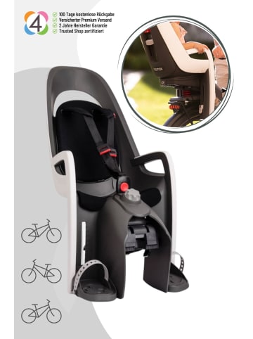 Hamax Hamax Caress Fahrradkindersitz inkl. Gepäckträger-Adapter - Farbe: Grey / White / Black