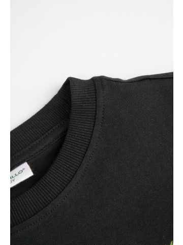 Coccodrillo Baumwoll-T-Shirt mit kurzen Ärmeln in schwarz