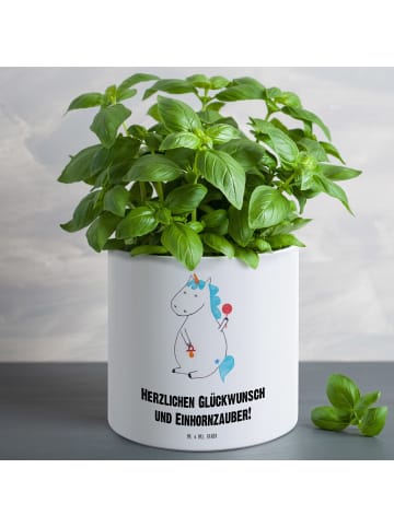 Mr. & Mrs. Panda Pflanzkübel Einhorn Baby mit Spruch in Weiß