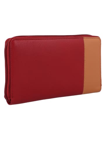 Greenburry Nappa Geldbörse RFID Schutz Leder 19.5 cm in red-tan
