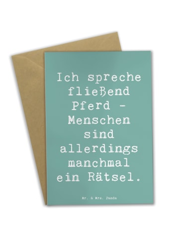 Mr. & Mrs. Panda Valentinstagskarte Spruch Reiten und Rätsel mit... in Meeresbrise