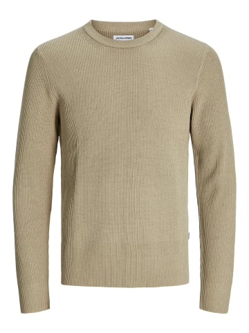 Jack & Jones Weicher Strickpullover mit Rundhalsausschnitt und langen Ärmeln in Beige