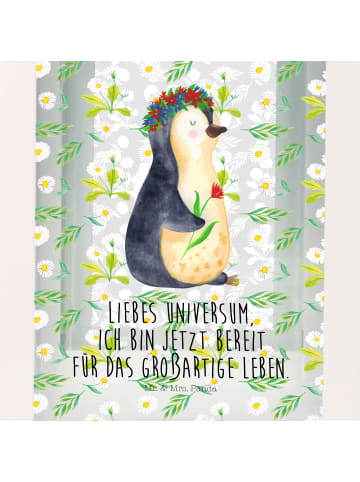Mr. & Mrs. Panda Windlicht Outdoor Pinguin Blumen mit Spruch in Transparent