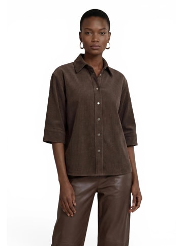 Zero  Casual-Bluse gerader Schnitt in Black Coffee