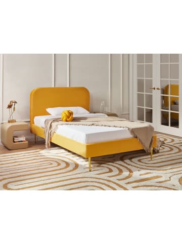 Beliani Doppelbett FLAYAT in Gelb/Gold - (W) 133 x (H) 109 x (L) 215 cm