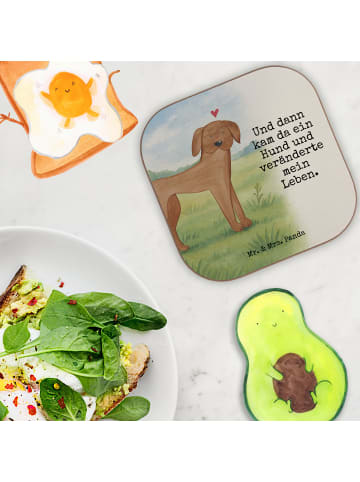 Mr. & Mrs. Panda Glasuntersetzer Hund Dogge Design mit Spruch in Weiß