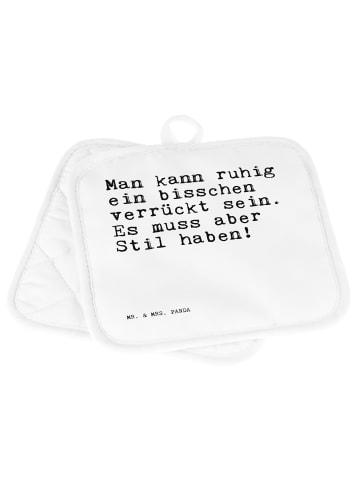 Mr. & Mrs. Panda Topflappen Man kann ruhig ein... mit Spruch in Weiß