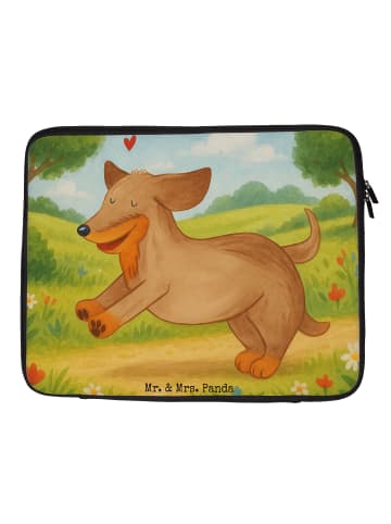 Mr. & Mrs. Panda Notebook Tasche Hund Dackel Design ohne Spruch in Weiß