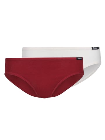 Skiny Slip 2er Pack in Rot/Weiß