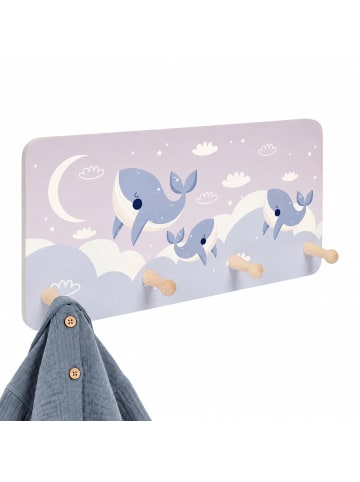 relaxdays Kindergarderobe "Wal" in Grau/ Weiß - (B)40 x (H)20 x (T)5,5 cm