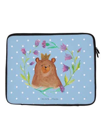 Mr. & Mrs. Panda Laptop Tasche Bär Königin ohne Spruch in Blau Pastell