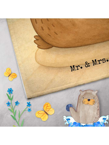 Mr. & Mrs. Panda Handtuch Bär Morgenkaffee Design ohne Spruch in Weiß