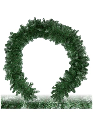 tectake Weihnachtsgirlande Holly mit Schlaufe zum Aufhängen, grün