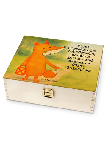 Mr. & Mrs. Panda Holz Teebox Fuchs Laterne Design mit Spruch in Weiß