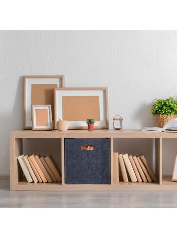 relaxdays 2x Filzkörbe in Anthrazit - (B)30 x (H)30 x (T)30 cm