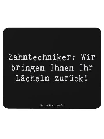 Mr. & Mrs. Panda Mauspad Spruch Zahntechniker Lächeln mit Spruch in Schwarz