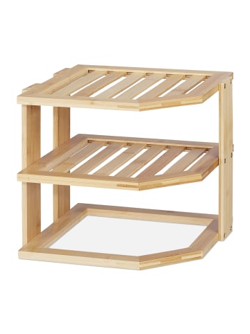 relaxdays Eckregal in Natur - (B)27 x (H)24 x (T)25,5 cm