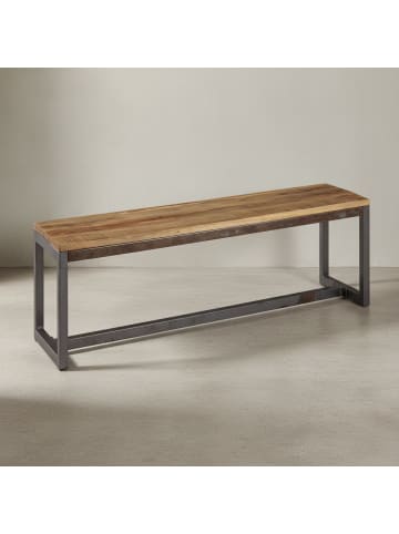 KADIMA DESIGN Vintage Esszimmerbank im Mangoholz-Stil, Metallgestell, stabil & Unikat