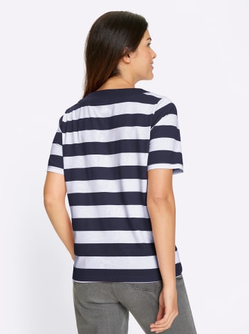 Sieh an! Kurzarmshirt in marine-weiß-geringelt