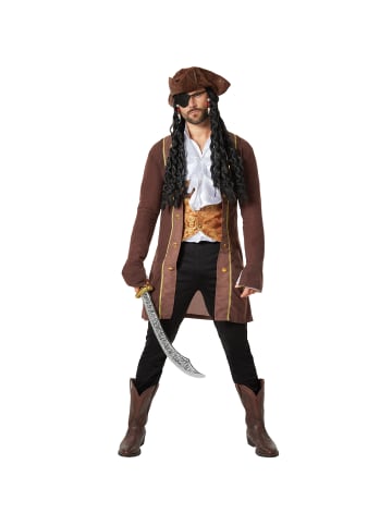 tectake Dreispitz/Seeräuberhut Piratenhut, in braun/schwarz, Für Fasching