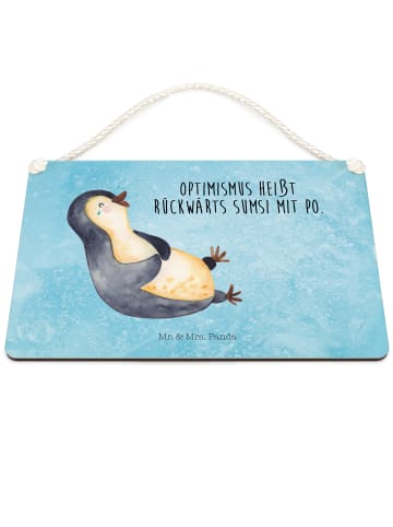 Mr. & Mrs. Panda Wanddeko Pinguin Lachen mit Spruch in Eisblau