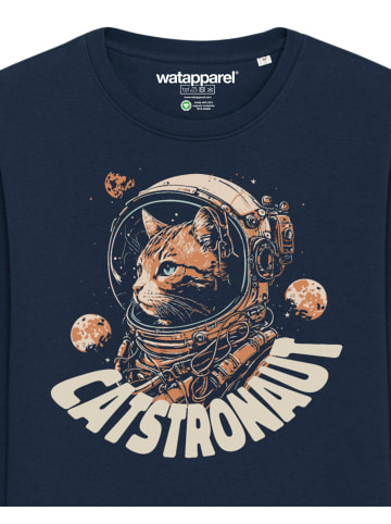 wat? Apparel Sweatshirt Catstronaut in Dunkelblau