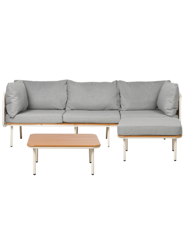 Beliani 3-tlg Lounge Set SENISE in Grau/Weiß
