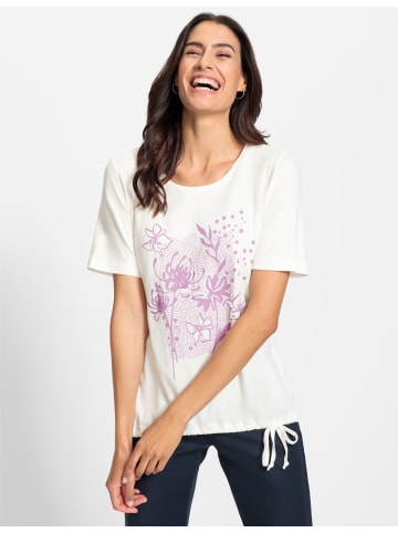 WITT WEIDEN Kurzarmshirt in ecru-orchidee-bedruckt