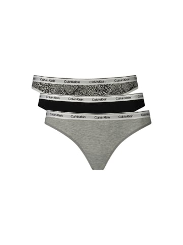 Calvin Klein Grau Damen Thong aus Baumwolle
