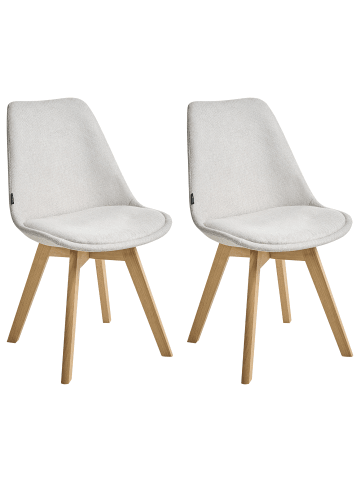 Beliani 2er-Set Esszimmerstuhl DAKOTA II in Weiß/Braun