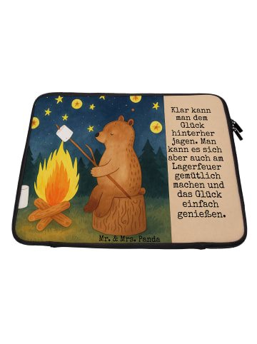 Mr. & Mrs. Panda Laptop Sleeve Bär & Marienkäfer Lagerfeuer Desi... in Weiß