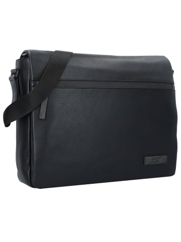 Jost Stockholm Messenger Tasche Leder 38 cm Laptopfach schwarz