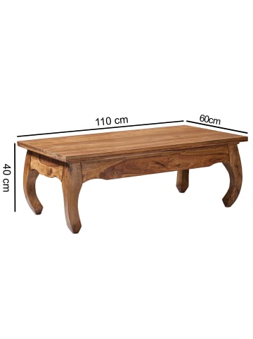 FineBuy Couchtisch "SV43413" in Braun / Sheesham