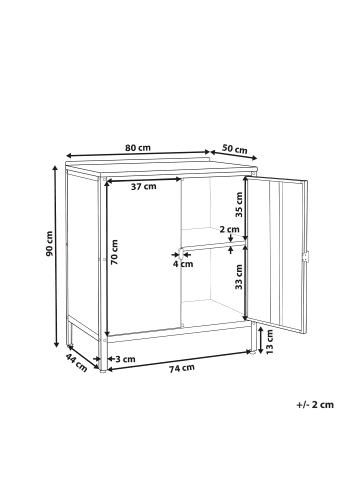 Beliani Gartenküche VILAMA in Weiß/Silber - (W) 80 x (H) 90 x (L) 50 cm