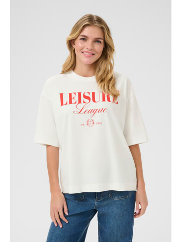 Kaffe T-Shirt kurzarm KAgissa Loose fit in Chalk w. Fiery Red