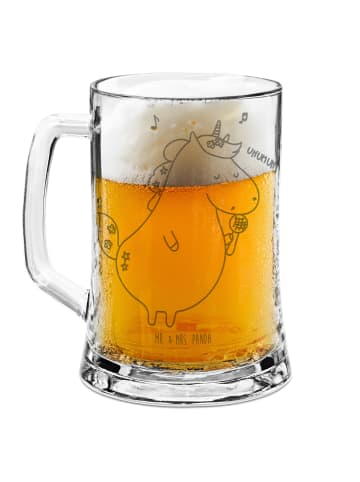 Mr. & Mrs. Panda Bierkrug Einhorn Sänger ohne Spruch in Transparent