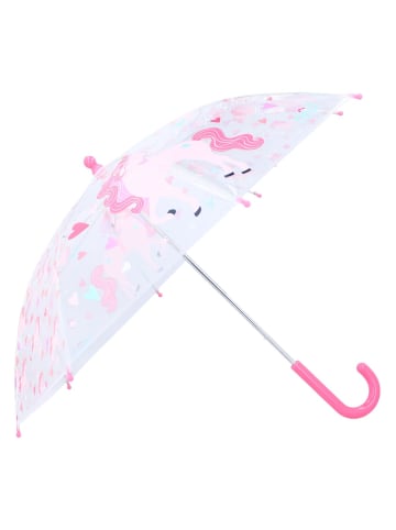 COFI 1453 Prêt Kinder-Regenschirm ? 71 cm Einhorn-Design, transparent & handlich in Rosa