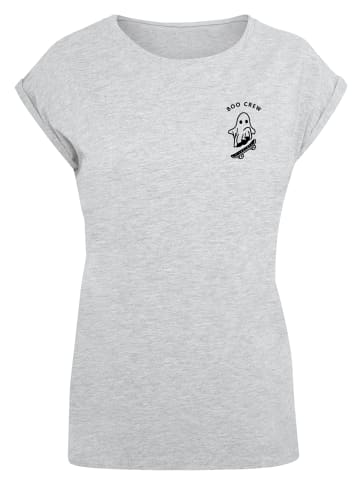 F4NT4STIC Extended Shoulder T-Shirt Boo Crew Halloween in grau meliert